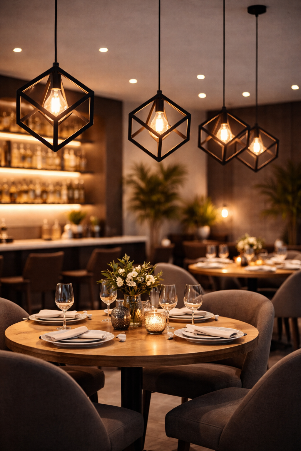 Lampadario Cubo Geometrico a Sospensione Nero Attacco E27 Lampada Industrial Moderna Metallo per Cucina Tavolo Soggiorno Ristorante