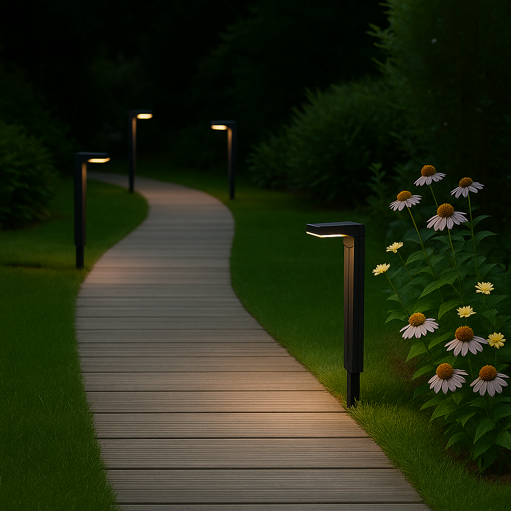 Lampioncino Lampione Paletto LED con Pannello Solare e picchetto da Giardino 6W CCT Luce calda, Luce fredda, Luce Naturale, IP65, 200 lumen