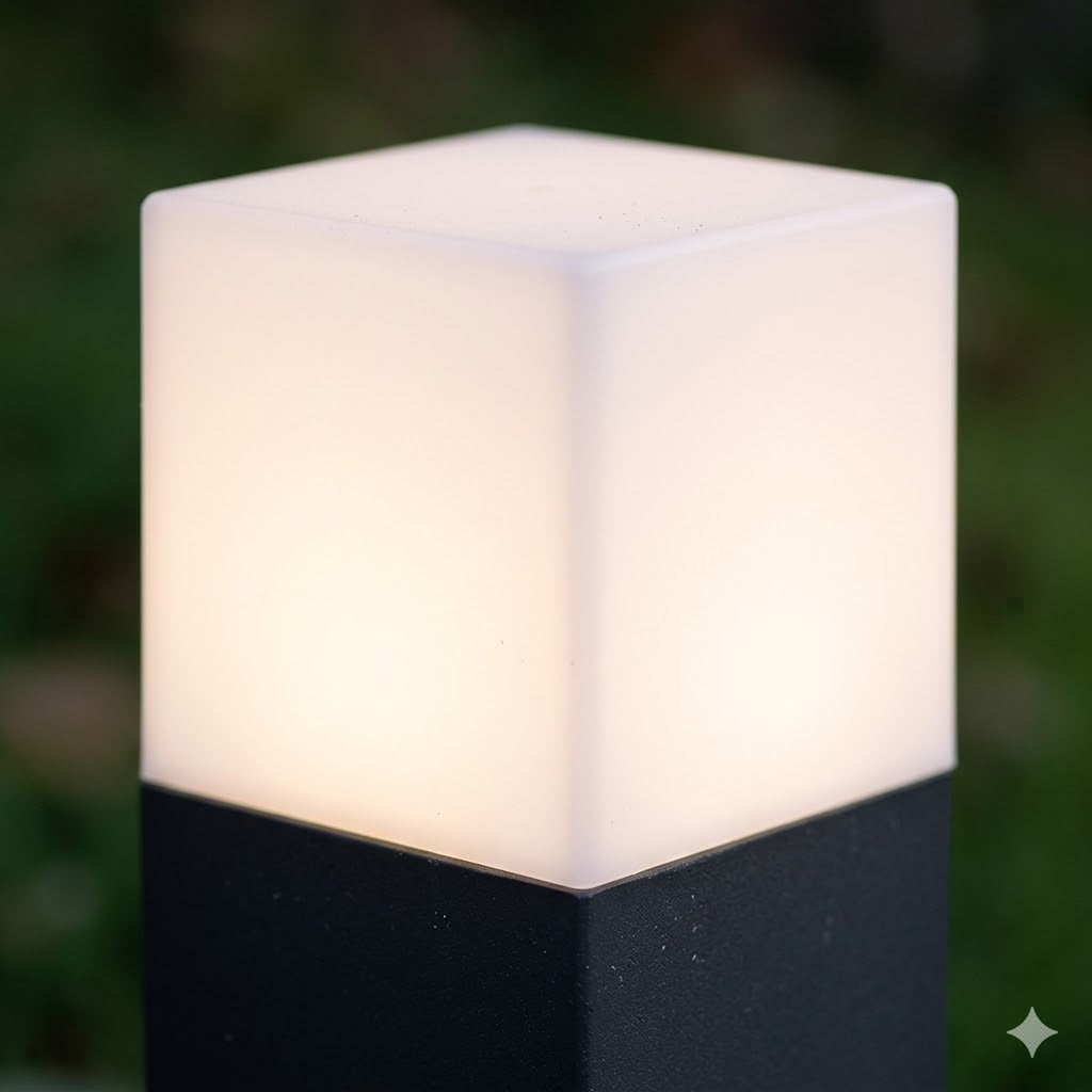 Lampioncino da Giardino E27 Nero 74 cm Paletto Luce Esterno Moderno per Vialetti e Ingressi Attacco E27 Alluminio Diffusore Opaco IP44