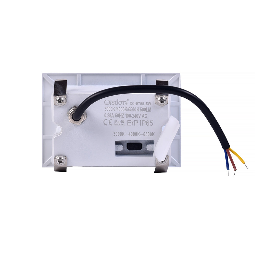 Faretto segnapassi da esterno lampada da muro IP65 LED 5W ad incasso per scatola cassetta 503 scale giardino viale gradini, CCT 3 Tonalità selezionabile luce fredda Luce calda Luce Naturale