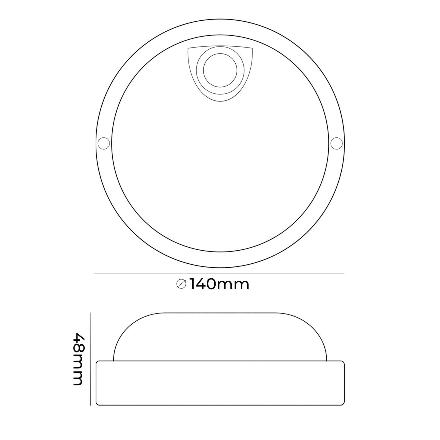 Lampada Plafoniera Tonda a LED con Sensore di Movimento 9W, Luce Fredda 6500K, 820 Lumen, IP56
