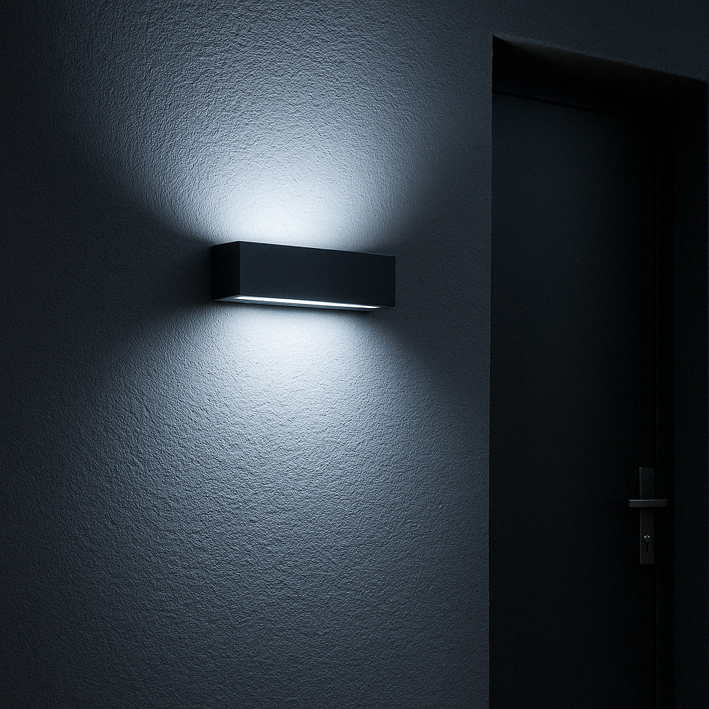 Applique grigio antracite a LED da Esterno IP65 Biemissione 14W con Selettore Colore, 1100 Lumen, Luce Calda Naturale Fredda, Alluminio, per Facciata