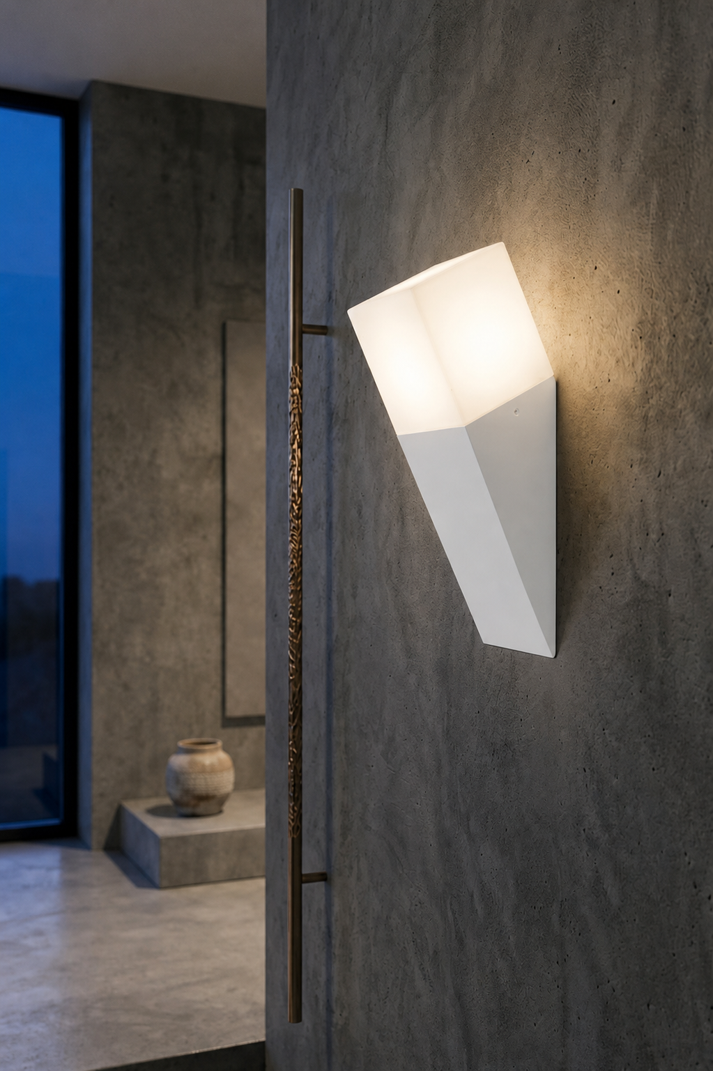 Applique da Esterno E27 Bianco IP44 Lampada Parete Moderna Diffusore Opaco 12W Max Illuminazione Giardino Ingresso Facciata
