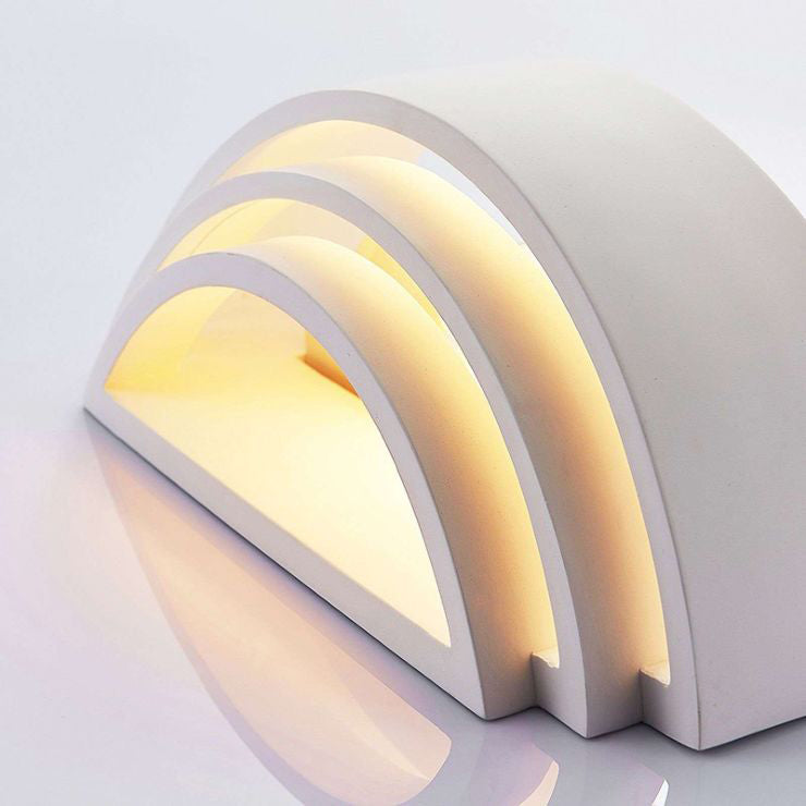 Applique da parete in gesso verniciabile moderna 32 cm attacco R7s luce up&down bianca per interni