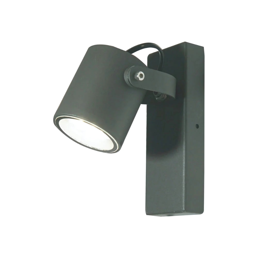 Applique da Esterno GU10 IP44, Lampada da Parete in Alluminio, Design Moderno, Orientabile, Ideale per Giardino, Terrazza e Ingressi Grigio