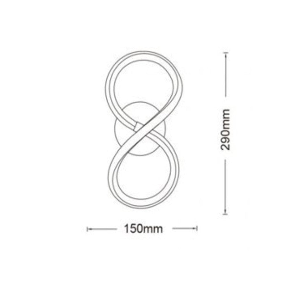 Applique LED da Parete 10W CCT con Switch – Luce Calda 3000K, Naturale 4000K e Fredda 6500K – 800 Lumen, Design Infinito Moderno da Interno, Bianco