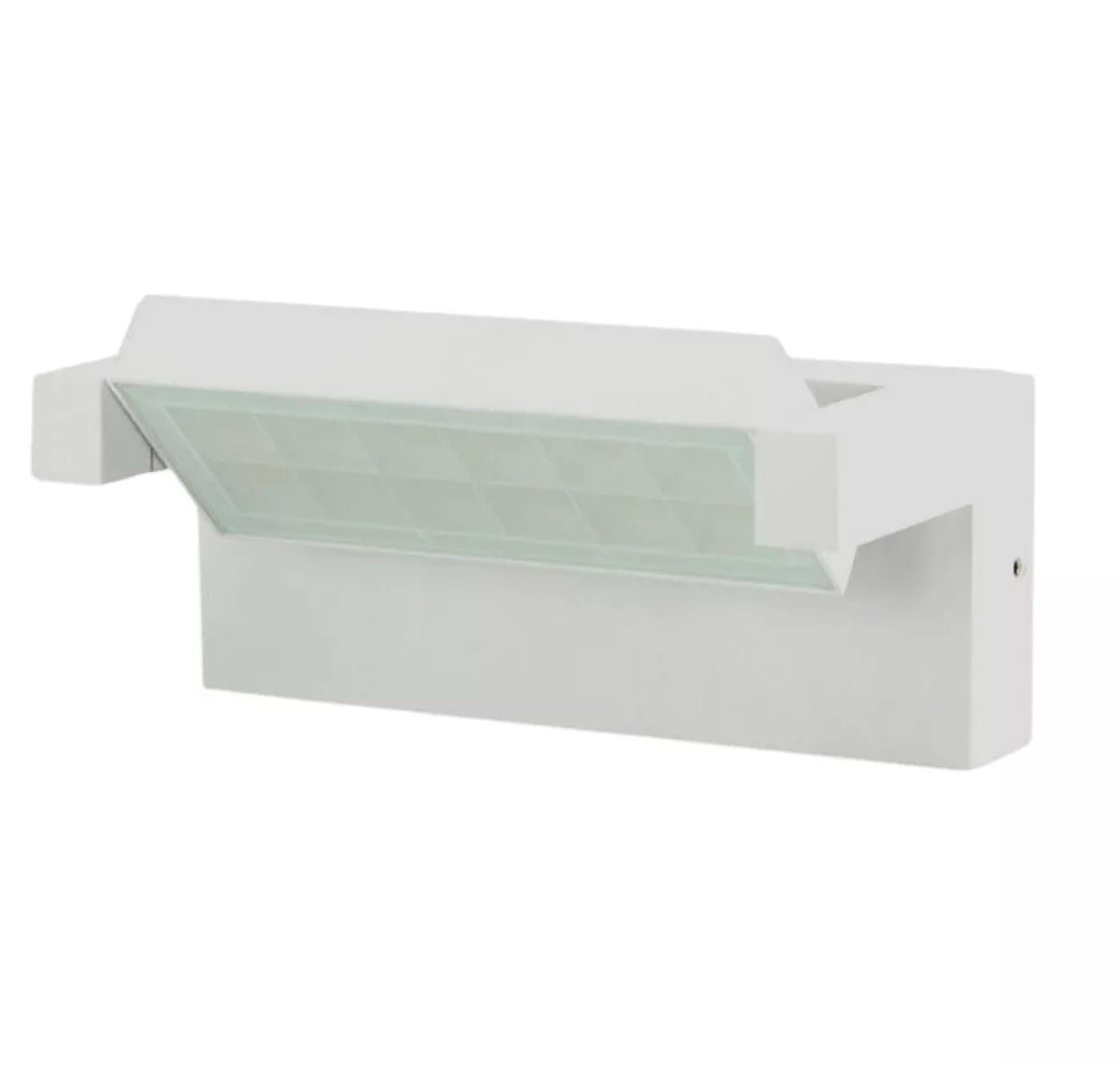 Applique Bianco a LED da Esterno 21W IP65, Lampada a Parete Orientabile, 1800 Lumen, Alluminio e Vetro, CCT switch Luce calda, fredda, naturale