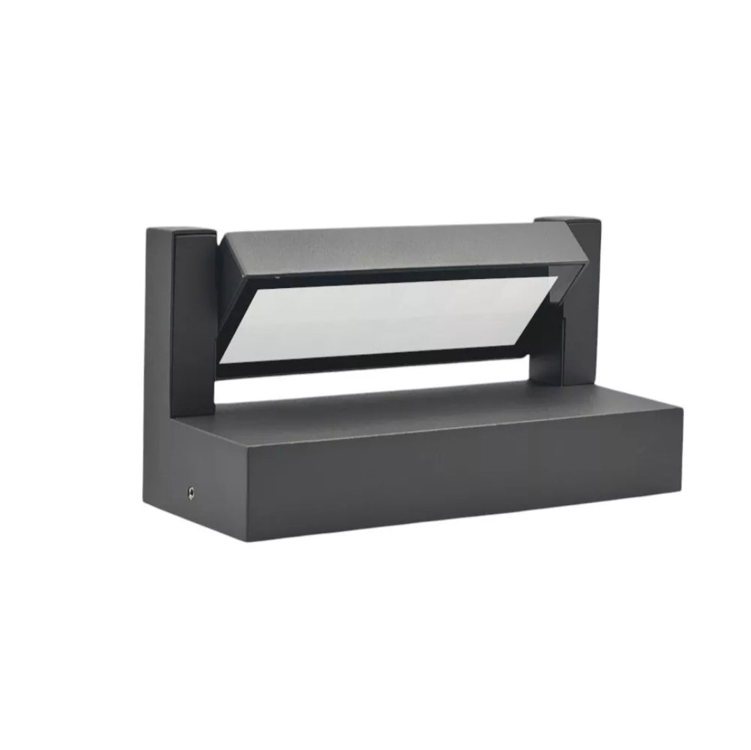Applique Grigio antracite a LED da Esterno 21W IP65, Lampada a Parete Orientabile, 1800 Lumen, Alluminio e Vetro, CCT switch Luce calda, fredda, naturale