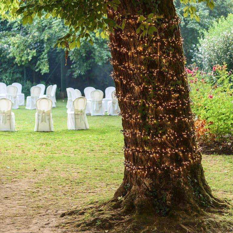 Catena Luminosa Natalizia Millepiedi Cluster Grappolo, Luci di Natale, 2000 LED, Luce Calda o Fredda , uso Interno ed Esterno, Timer, 8 Giochi di Luce, Cavo Verde, 40 metri