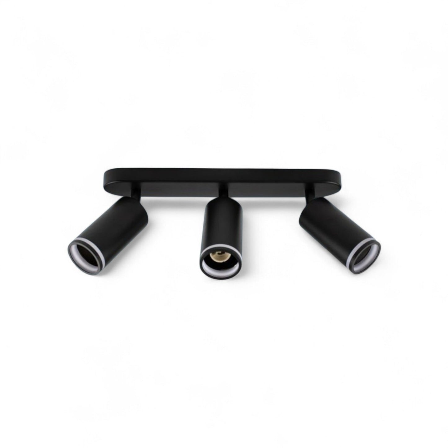 Plafoniera 3 Faretti Orientabili GU10 Nero, Portafaretto Soffitto Moderno in Alluminio, Attacco GU10 Max 35W, Spot Cilindrici Direzionabili per Cucina Corridoio Camera, Lampadine Non Incluse