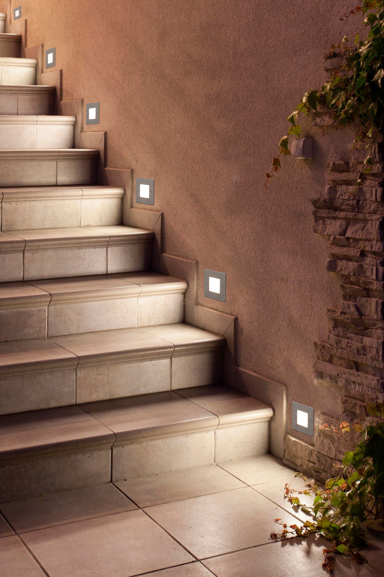 Segnapasso Faretto LED da incasso per scatola 503 IP65 4W 3 tonalità CCT Luce calda, naturale, fredda - vetro bianco per esterni e interni 220V