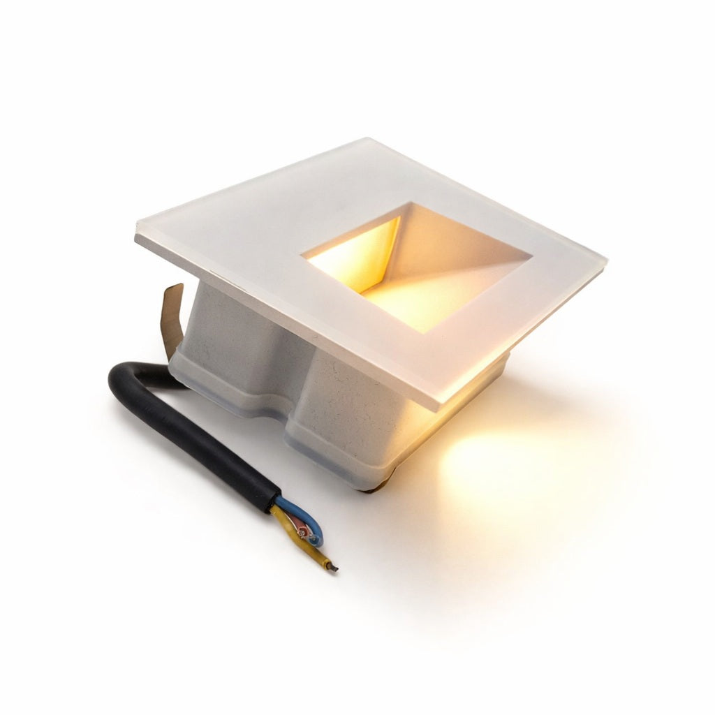 Segnapasso LED da Incasso per 503 a Parete IP65 5W 500 Lumen CCT Switch Luce Calda Fredda e Naturale Vetro Frontale per Scale Corridoi e Esterno
