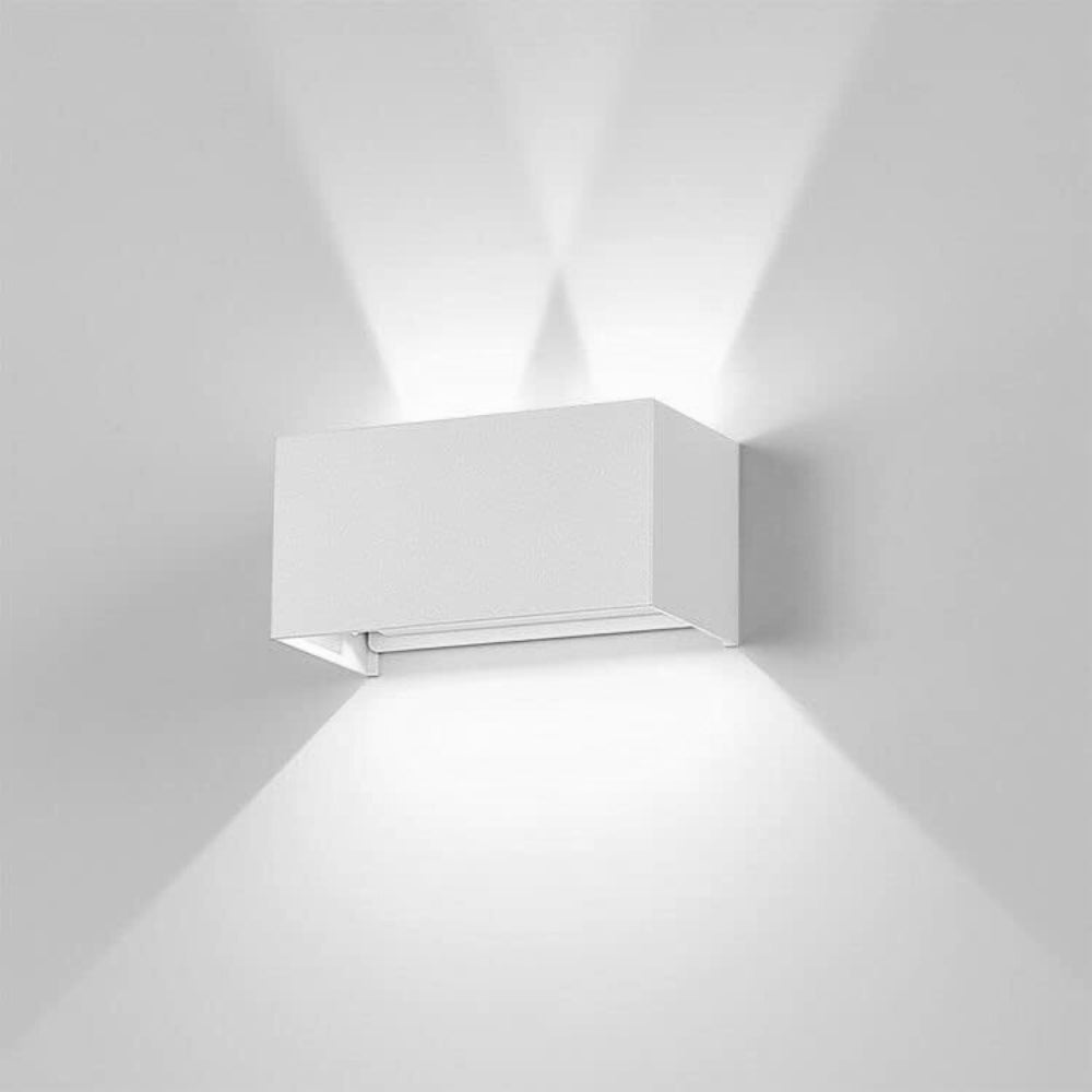 Applique Bianco a LED da Esterno e Interno 24W, Fascio Luminoso Regolabile, 2000 Lumen, IP65 Impermeabile, Lampada da Parete in Alluminio, per Giardino, Balcone, Terrazza