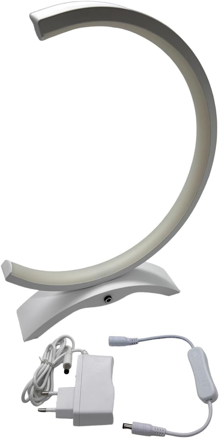 Lampada da tavolo moderna a led abat jour da comodino a forma di mezzaluna 9 watt Luce calda o naturale