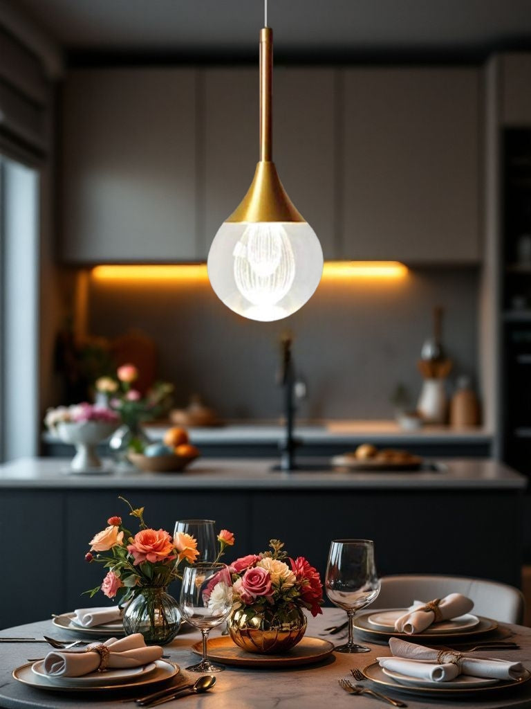 Lampada a Sospensione LED 5W Oro – Luce Calda 3000K o Fredda 6500K, Ø93mm, in Alluminio e Acrilico