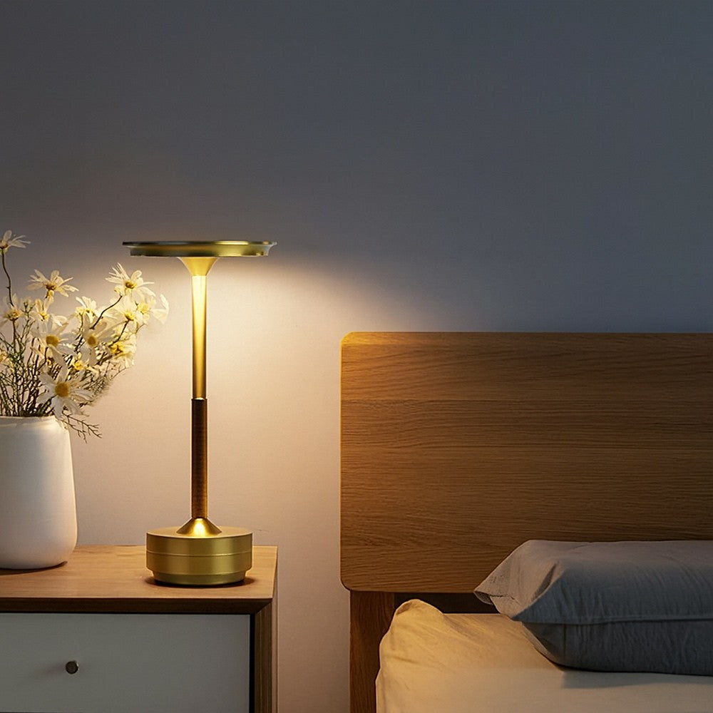 Lampada da Tavolo LED Ricaricabile Touch Dimmerabile – Nero o Dorato