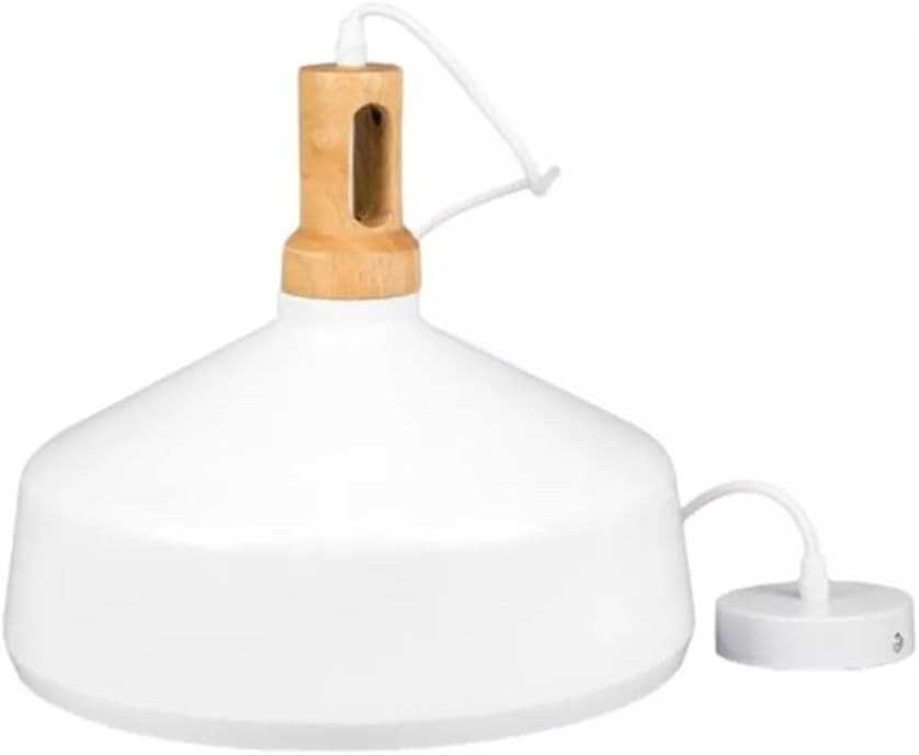 Lampadario da soffitto a sospensione con attacco E27 (lampadina non inclusa) moderno stile industriale nordino Bianco 35x22 cm