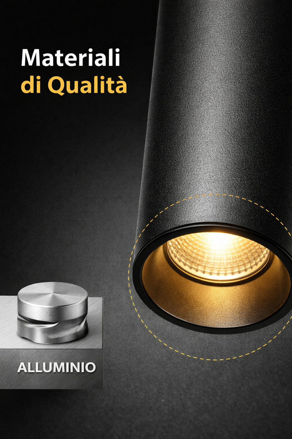 Lampada a Sospensione LED Cilindrica 3W 300lm CCT Switch Luce calda, fredda, naturale, Lampadario Tubo Nero in Alluminio con Fascio 30°, Lampada Spot per Isola Cucina Tavolo Bancone