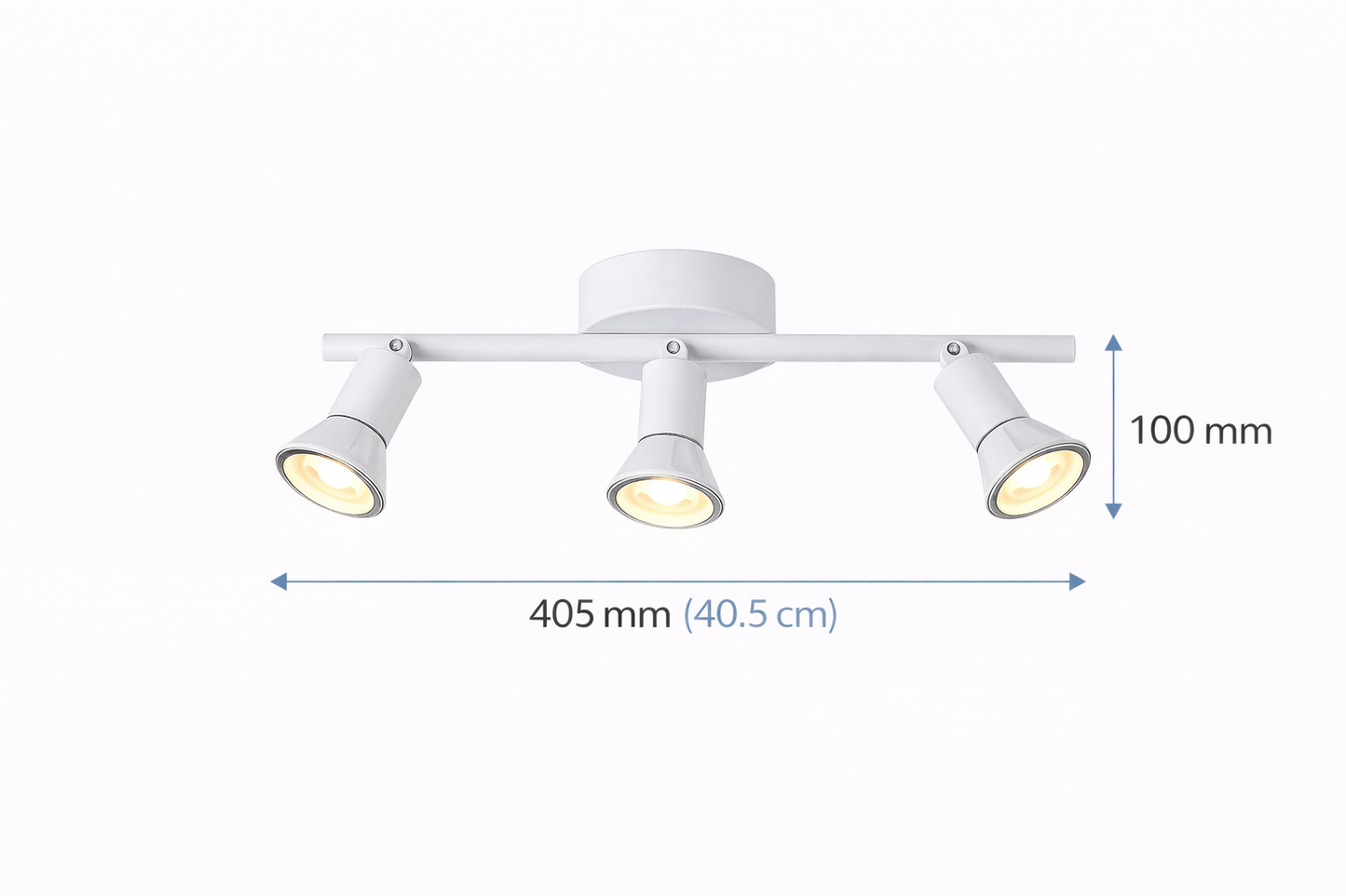 Faretto Soffitto 3 Luci GU10 Orientabili in Metallo, Plafoniera Spot Direzionabili, Lampada da Soffitto Moderna per Corridoio Cucina Soggiorno, Bianco, Lampadine Non Incluse