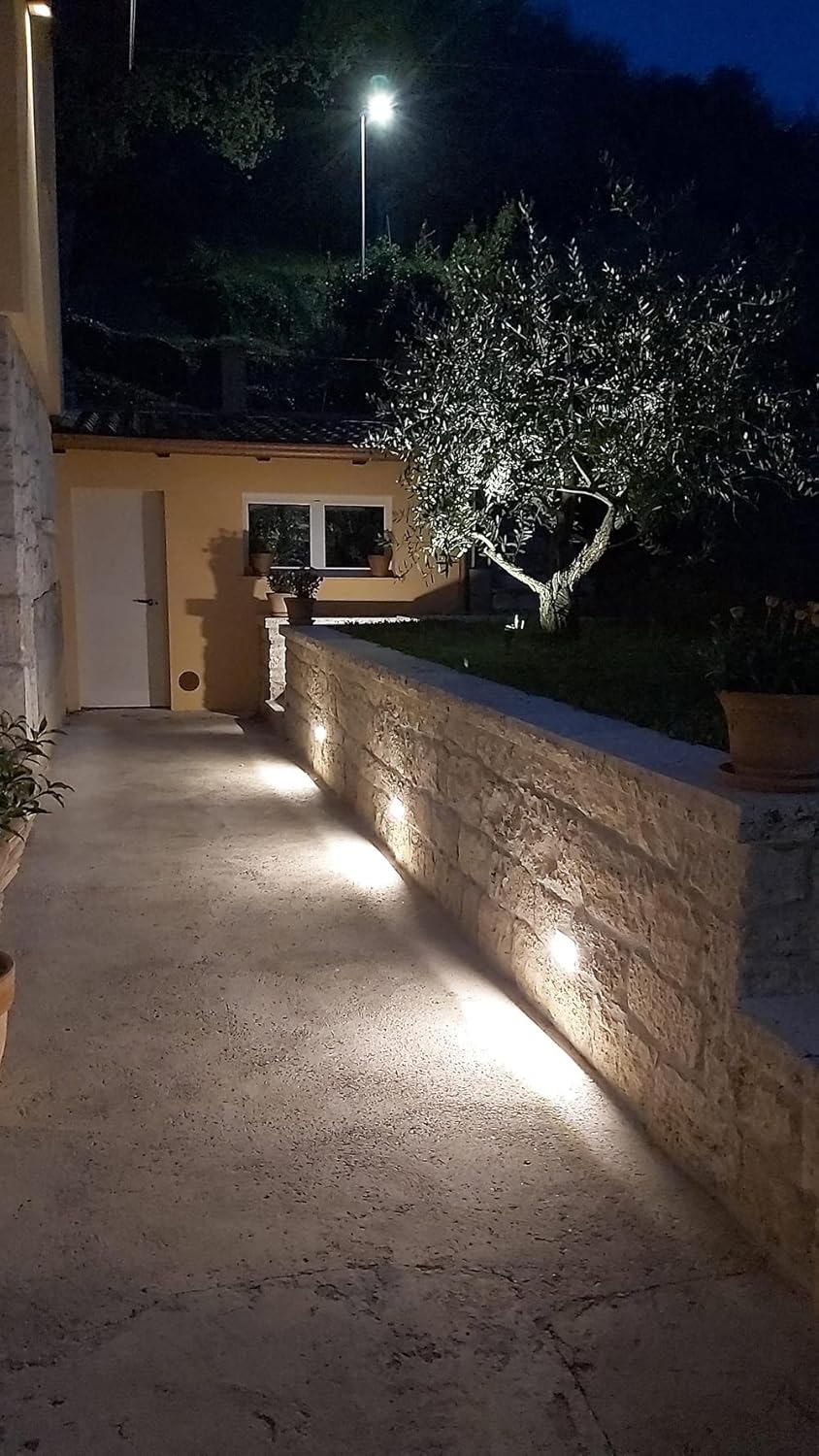 Faretto segnapassi da esterno lampada da muro IP65 LED 5W ad incasso per scatola cassetta 503 scale giardino viale gradini, CCT 3 Tonalità selezionabile luce fredda Luce calda Luce Naturale