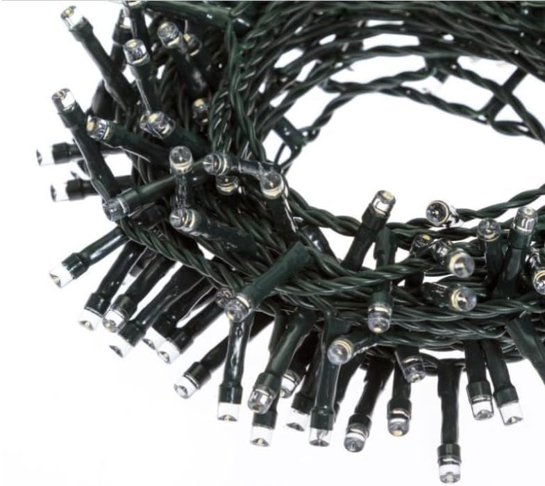 Catena Luminosa Luci per Albero di Natale da Interno ed Esterno, Ip44, 300 LED, Cavo verde, 15 metri, Luce Calda, Fredda, Multicolor, Rossa, Verde Blu