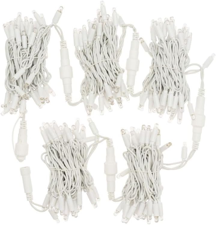 Catena Luminosa Natalizia a LED Luce fredda Professionale, 10 metri con 100 LED Ultra-Luminosi, Prolungabile, per Esterni, Effetto Flash, Luci di Natale da Esterno