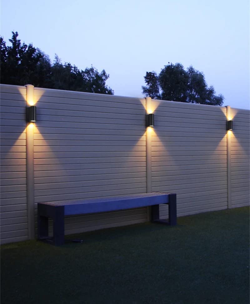 Applique da esterno ip65 lampada a parete moderna doppia luce con attacco gu10 biemissione per giardini terrazze balconi