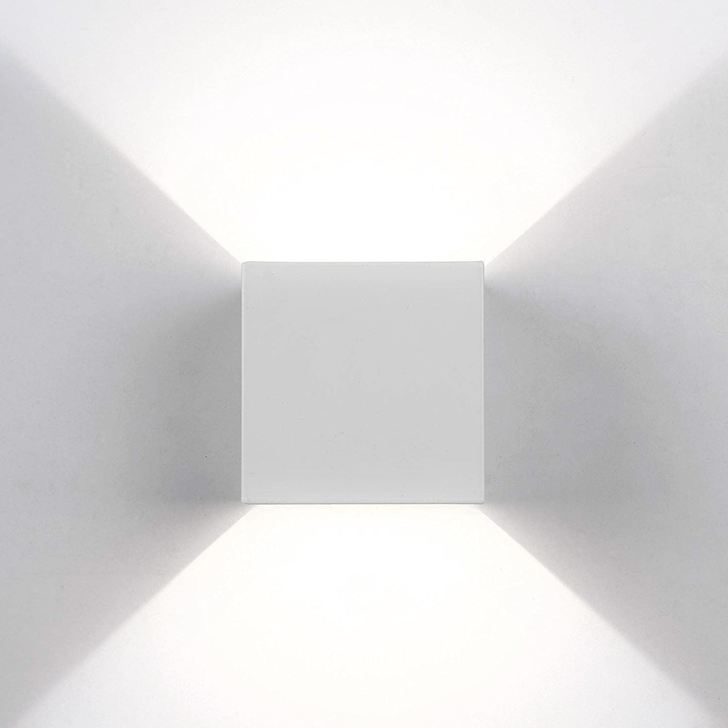 Applique LED cubo bianca da parete 12W IP65 – Luce calda, naturale o fredda – Up & down per esterno