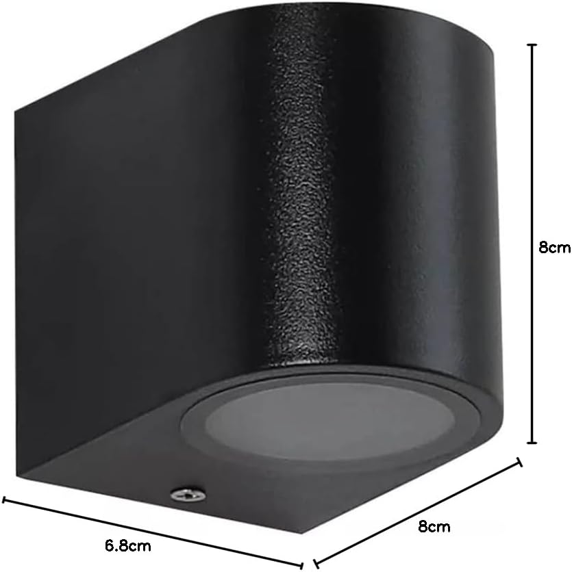 Applique da esterno a parete IP65 per giardino e balcone con attacco GU10 orientabile up/down in acciaio nero