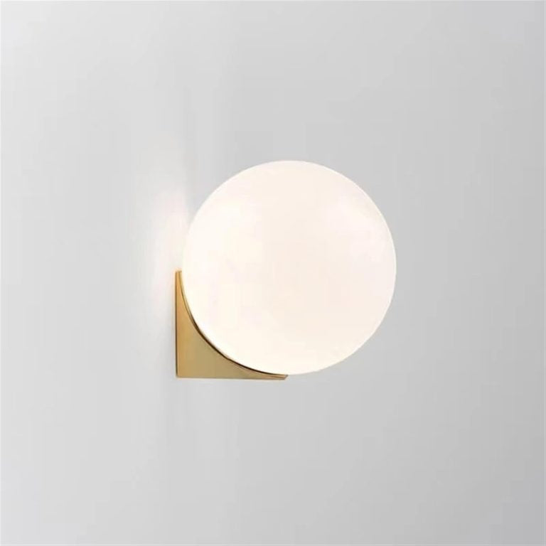 Applique Lampada da Parete con Sfera Bianca opaca Struttura in Metallo, Attacco G9, Design Moderno e Raffinato per Soggiorno, Camera da Letto e Corridoio