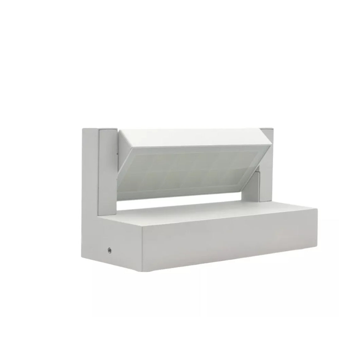 Applique Bianco a LED da Esterno 21W IP65, Lampada a Parete Orientabile, 1800 Lumen, Alluminio e Vetro, CCT switch Luce calda, fredda, naturale