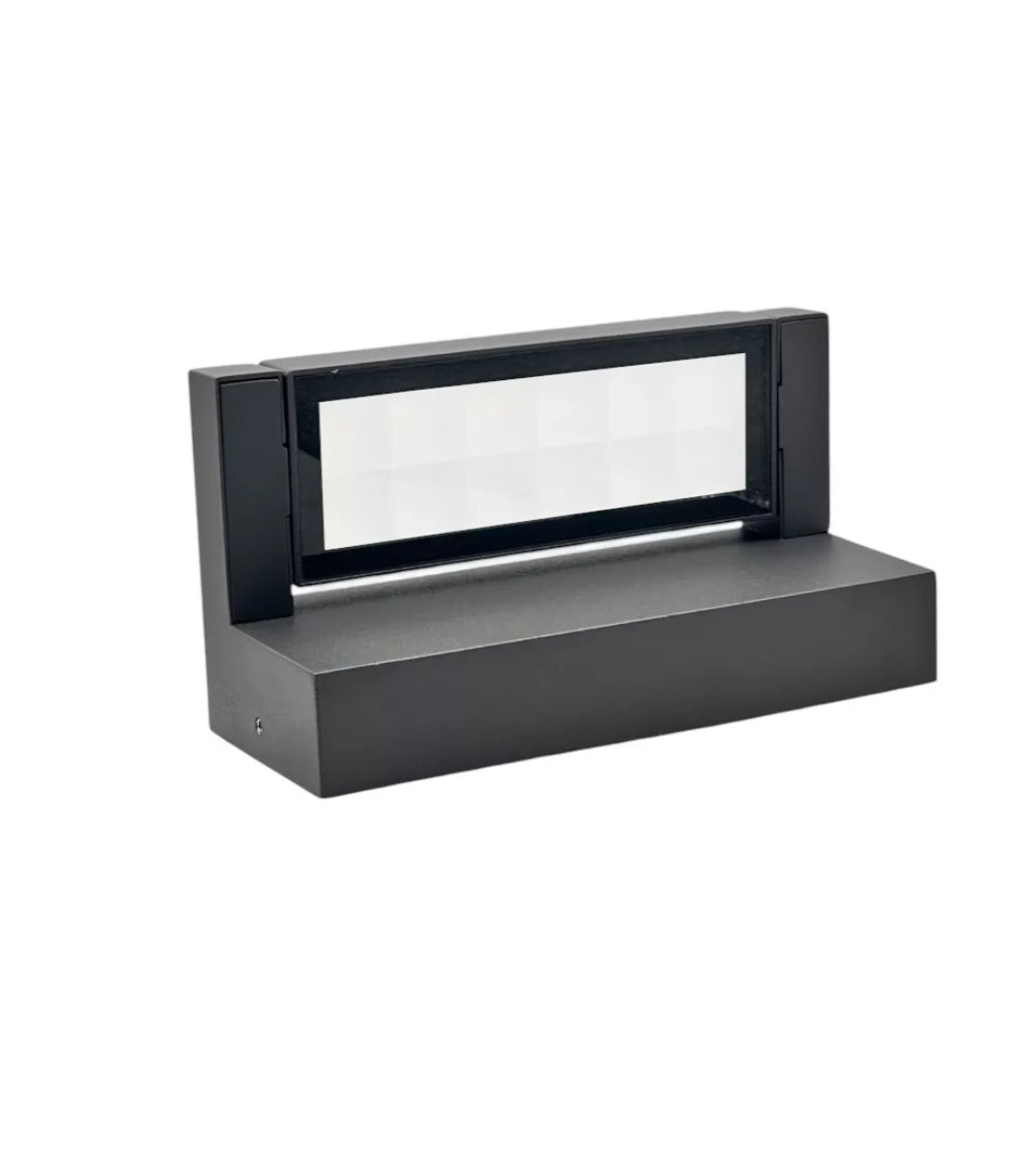 Applique Grigio antracite a LED da Esterno 21W IP65, Lampada a Parete Orientabile, 1800 Lumen, Alluminio e Vetro, CCT switch Luce calda, fredda, naturale