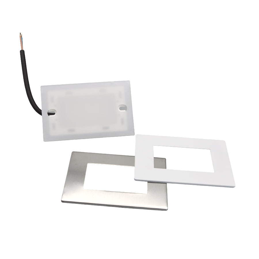 Faretto segnapassi da esterno Con Placchette intercambiabili lampada da muro IP65 LED 3W ad incasso per scatola 503, CCT 3 Tonalità selezionabile luce fredda Luce calda Luce Naturale