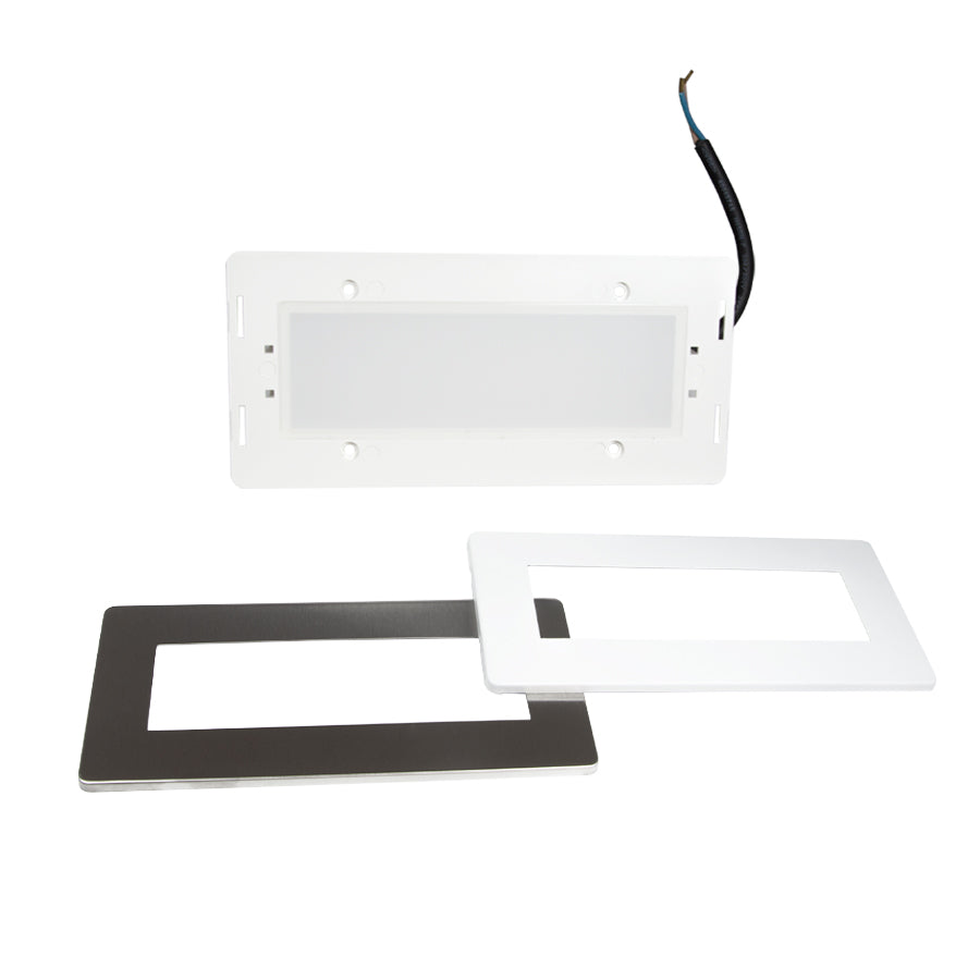 Faretto segnapassi da esterno Con Placchette intercambiabili lampada da muro IP65 LED 5W ad incasso per scatola 506, CCT 3 Tonalità selezionabile luce fredda Luce calda Luce Naturale