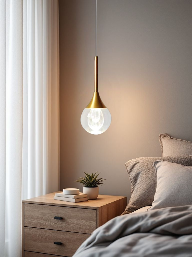 Lampada a Sospensione LED 5W Oro – Luce Calda 3000K o Fredda 6500K, Ø93mm, in Alluminio e Acrilico