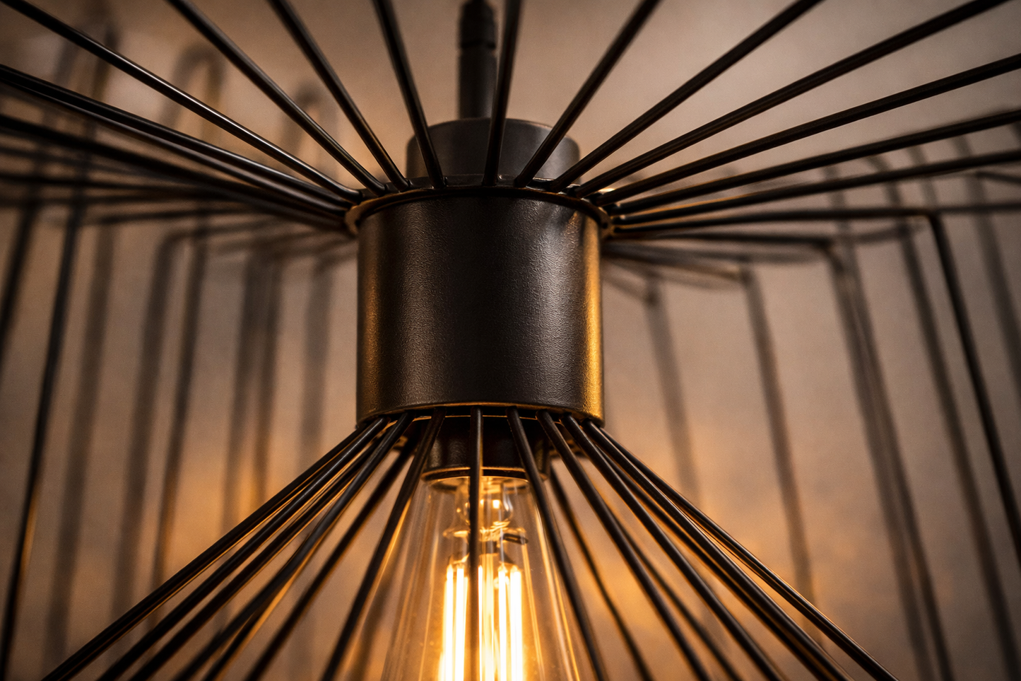 Lampadario a Sospensione Industriale Nero Metallo Attacco E27 Lampadina Non Inclusa Design Gabbia Moderno per Cucina Sala da Pranzo Soggiorno