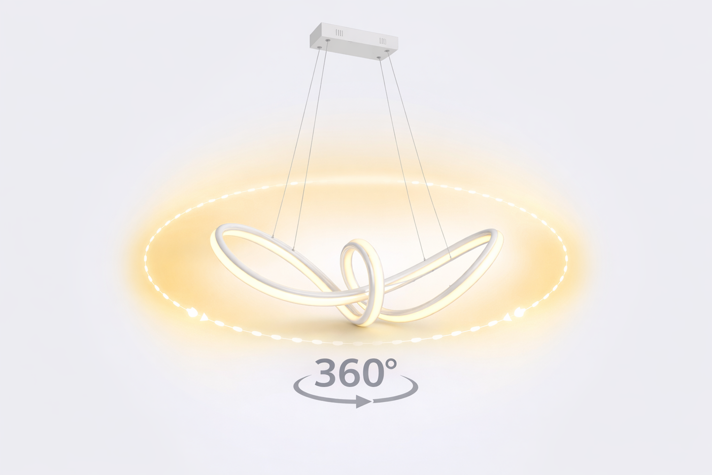 Lampadario LED a Sospensione Moderno 60W 4800 Lumen CCT 3 Colori Luce Calda Fredda e Naturale, Design Intrecciato in Alluminio e PVC, per Soggiorno Cucina Sala da Pranzo Bianco