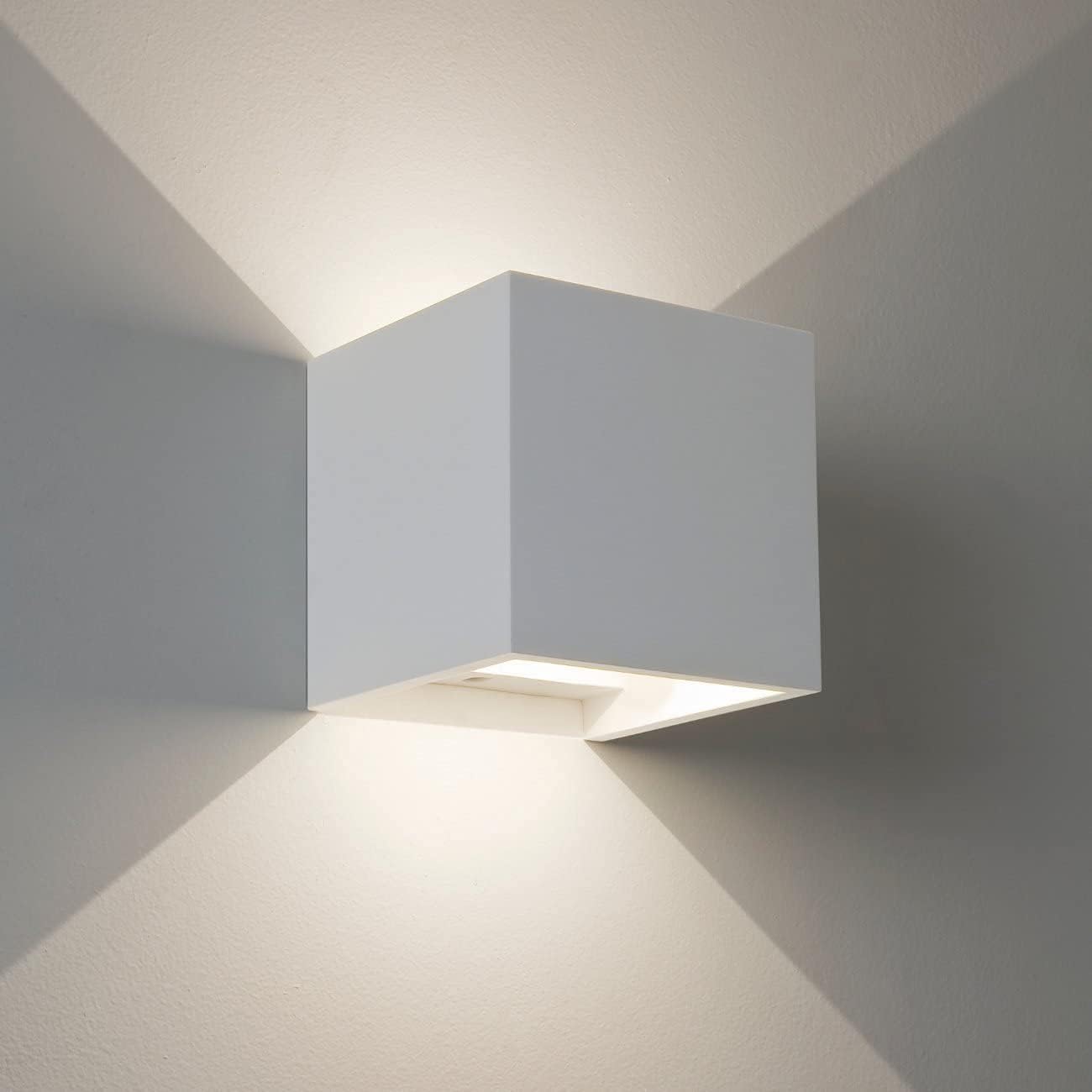 Applique LED cubo bianca da parete 12W IP65 – Luce calda, naturale o fredda – Up & down per esterno