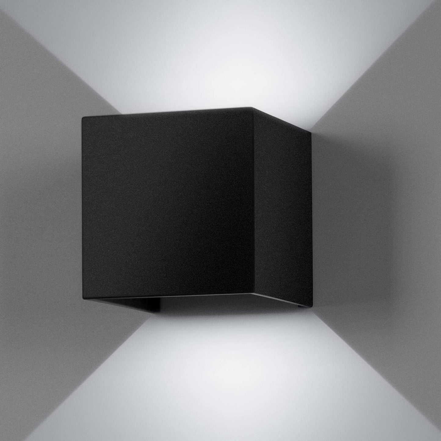 Applique LED cubo nera da parete 12W IP65 – Luce calda, naturale o fredda – Up & down per esterno (Copia)