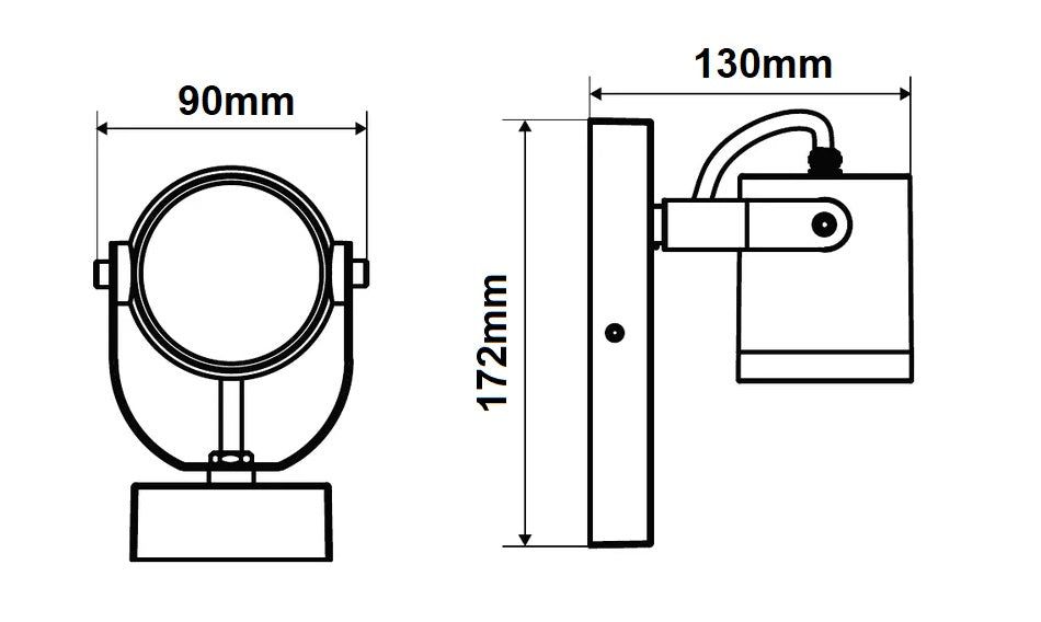 Applique da Esterno GU10 IP44, Lampada da Parete in Alluminio, Design Moderno, Orientabile, Ideale per Giardino, Terrazza e Ingressi Grigio