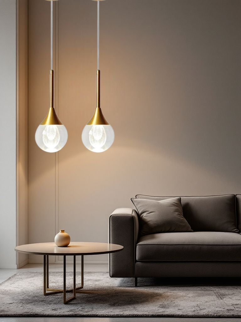 Lampada a Sospensione LED 5W Oro – Luce Calda 3000K o Fredda 6500K, Ø93mm, in Alluminio e Acrilico