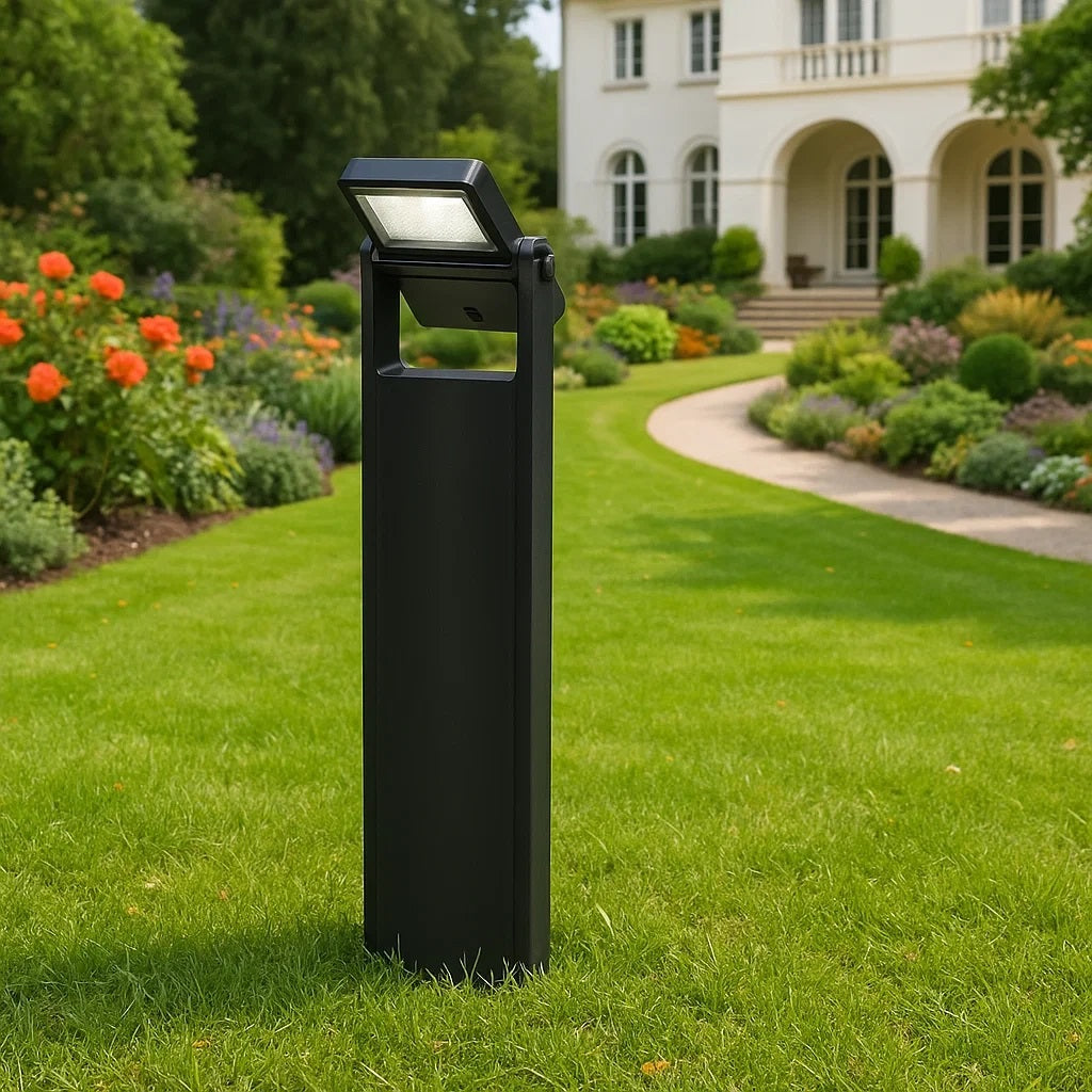 Lampioncino LED solare da giardino con picchetto, luce calda 3000K - naturale 4000K - fredda 6500K, 10W 200lm, orientabile, pannello solare, durata 8 ore, IP65, per esterni, vialetti e aiuole