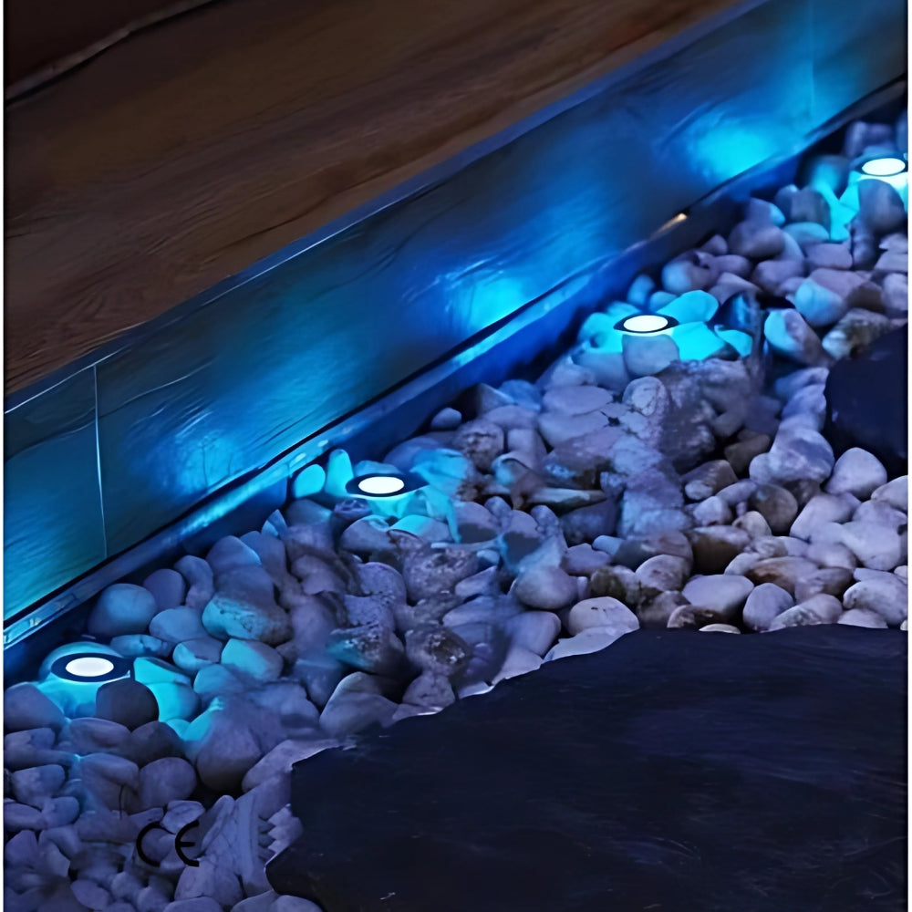 Faretto LED luce blu segnapasso calpestabile Interrato IP68 1W 12V 90lm per esterni bordo piscina giardino vialetti