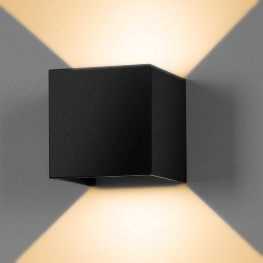 Applique LED cubo nera da parete 12W IP65 – Luce calda, naturale o fredda – Up & down per esterno (Copia)