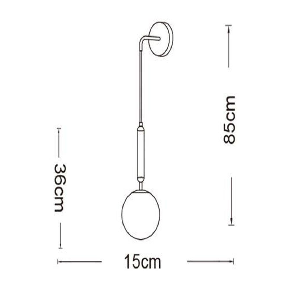 Applique Lampada da Parete Oro con Sfera Acrilico Attacco G9, Design Minimalista, Regolabile, in Metallo, Elegante per Camera, Soggiorno e Corridoio