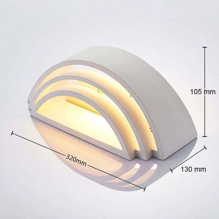 Applique da parete in gesso verniciabile moderna 32 cm attacco R7s luce up&down bianca per interni
