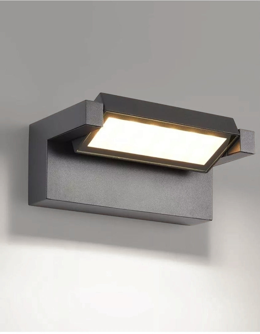 Applique Grigio antracite a LED da Esterno 21W IP65, Lampada a Parete Orientabile, 1800 Lumen, Alluminio e Vetro, CCT switch Luce calda, fredda, naturale