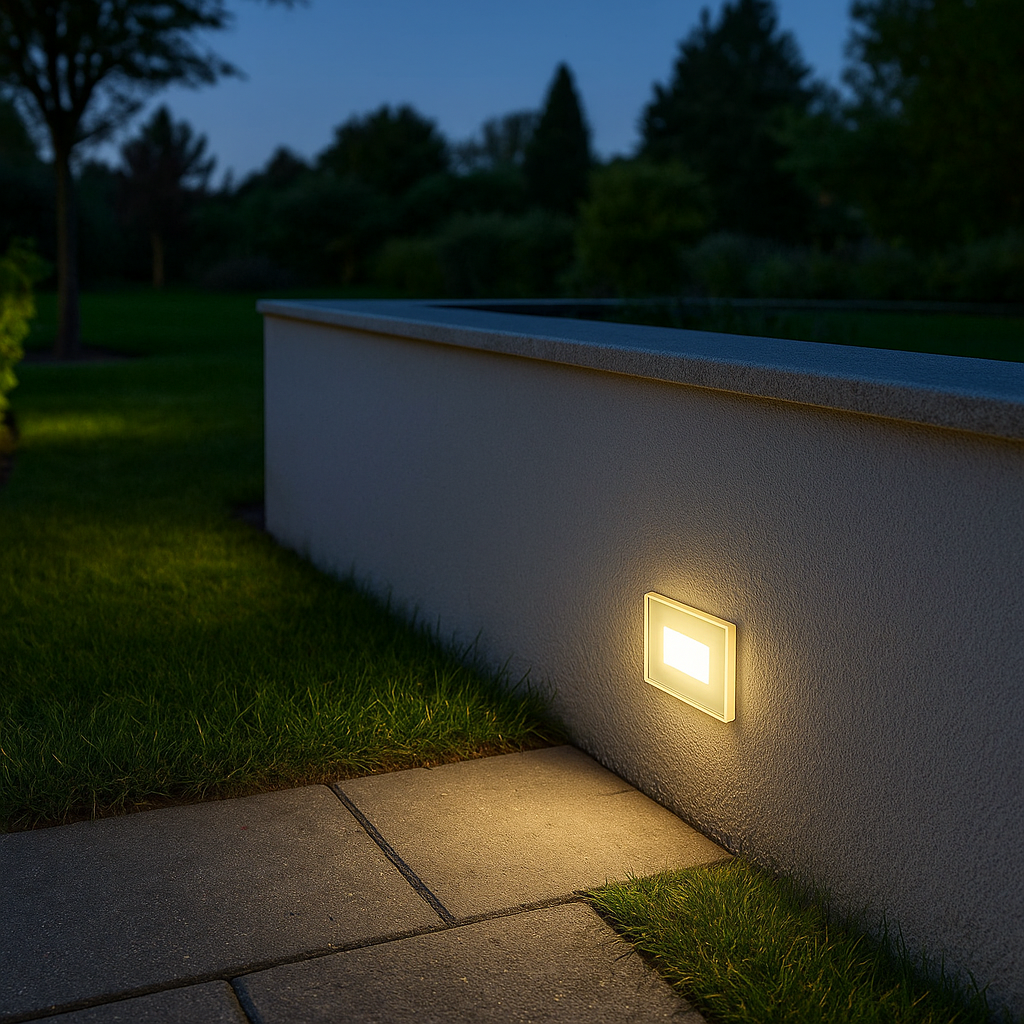 Segnapasso Faretto LED da incasso per scatola 503 IP65 4W 3 tonalità CCT Luce calda, naturale, fredda - vetro bianco per esterni e interni 220V