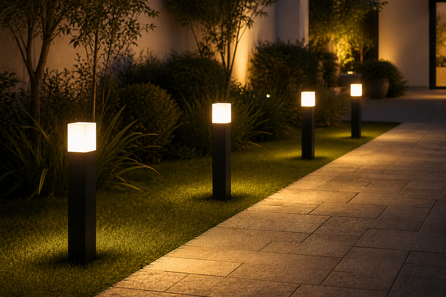 Lampioncino da Giardino E27 Nero 74 cm Paletto Luce Esterno Moderno per Vialetti e Ingressi Attacco E27 Alluminio Diffusore Opaco IP44