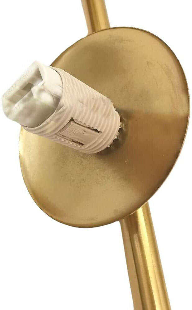 Applique da parete moderna in metallo satinato oro, paralume sfera in vetro opalino, attacco G9, lampadina non inclusa